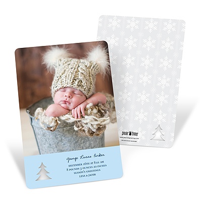 Christmas Photo Birth Announcements -- Die-cut Dimensions Christmas Photo Birth Announcements -- Die-cut Dimensions