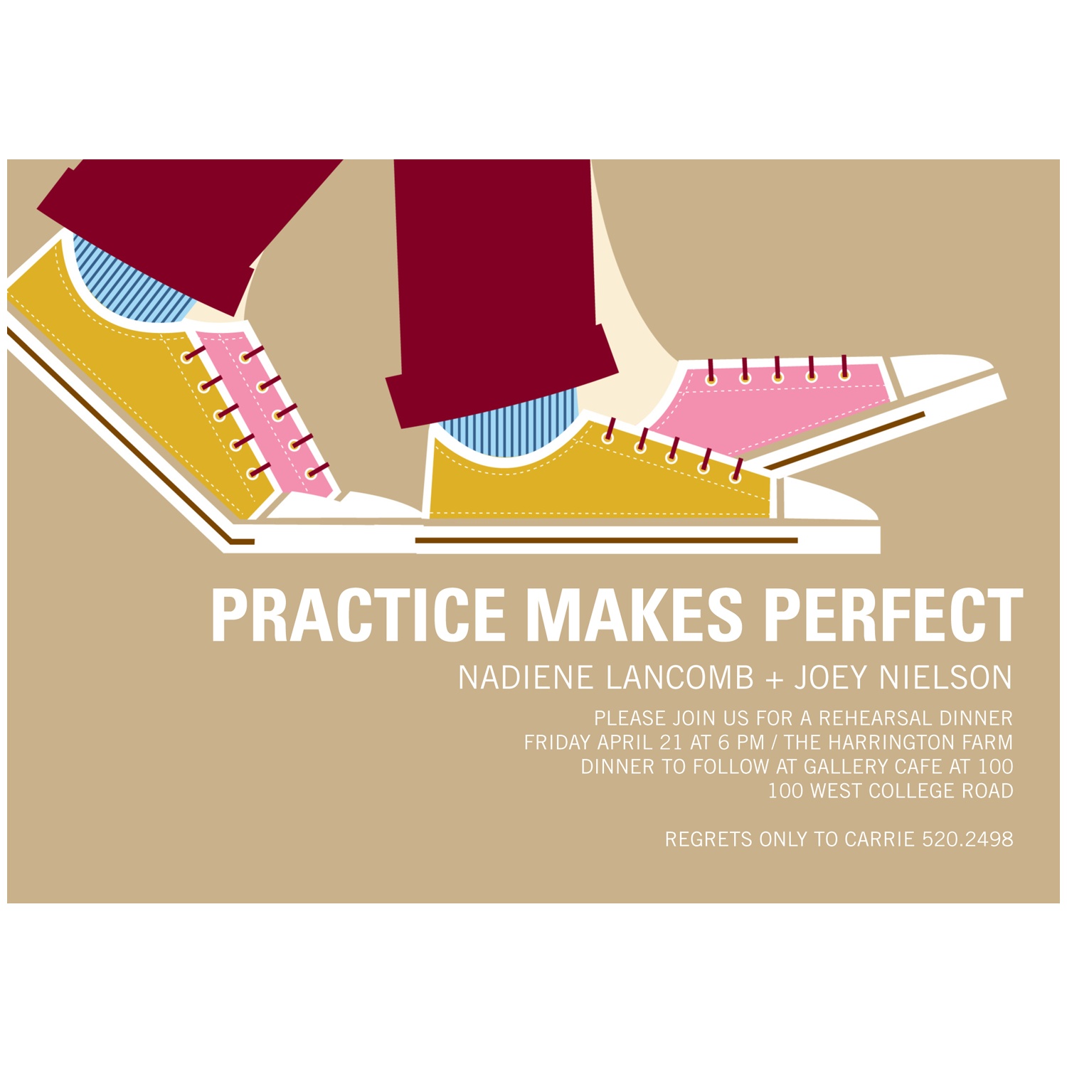 Cute Rehearsal Dinner Invitations -- Perfect Strides Cute Rehearsal Dinner Invitations -- Perfect Strides