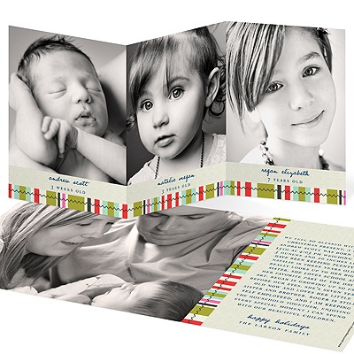 Photo Christmas Cards -- Photo Blocks and Stripes Photo Christmas Cards -- Photo Blocks and Stripes