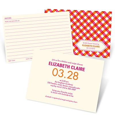 Recipe Bridal Shower Invitations -- Ingredients for Love Recipe Bridal Shower Invitations -- Ingredients for Love