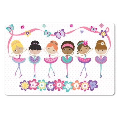 Personalized Kids Placemats -- Prima Ballerinas Personalized Kids Placemats -- Prima Ballerinas