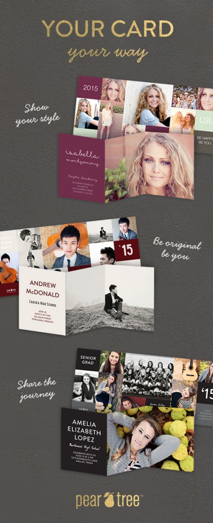 Create the card you that shows off your personality with @peartreegreet! Add photos, colors and fonts to make it your own. #graduation Graduation announcement ideas