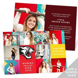 Graduation Announcements for Girls - reflect her personality through a variety of card designs and styles! Patchwork Of Photos With Logo Graduation Announcements