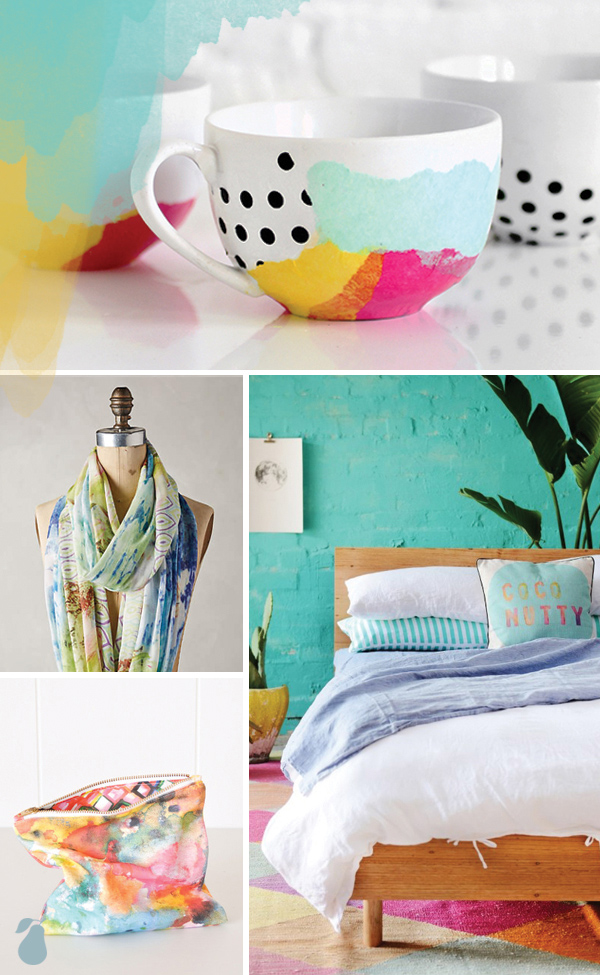 We are featuring 2015 design trends we're loving! This month, it's watercolor with lots of bright colors. Click to read more. #InsideDesign #designtrends 2015 design trends
