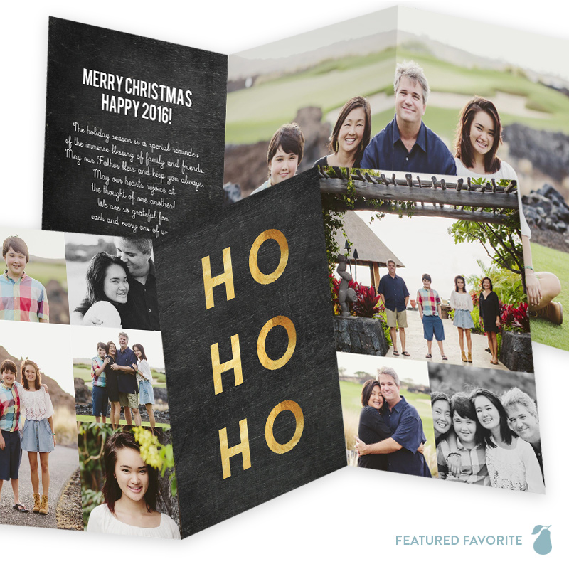We've always said that great photos make great Christmas cards, and this Featured Favorite is proof. Ho Ho Ho Trifold - Christmas Cards