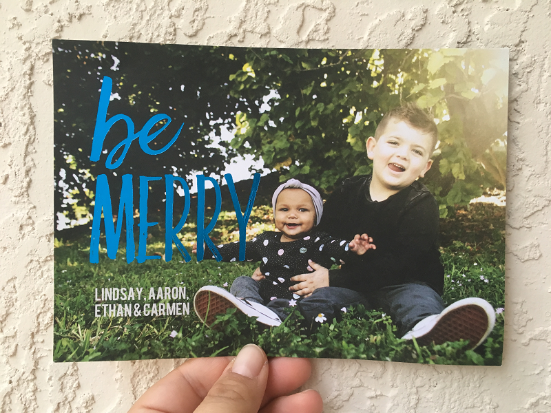 The front side of Be Happy -- Christmas Card from You Are The Roots Blog